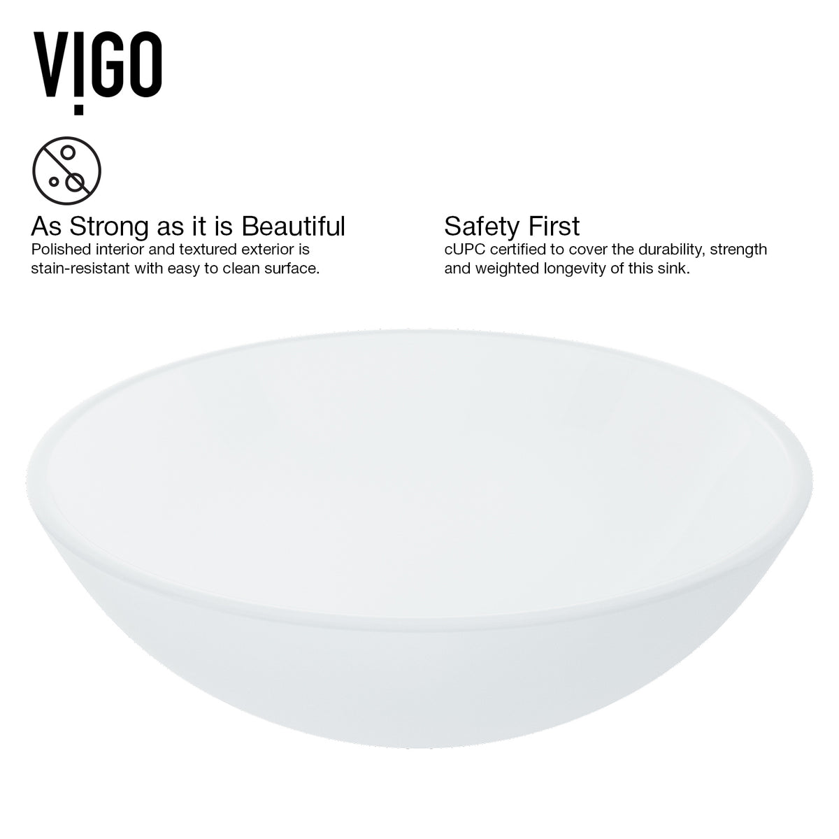 White Frost Glass Round Vessel Bathroom Sink with Dior Faucet and Pop-Up Drain in Chrome