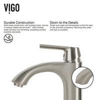 Glass Round Vessel Bathroom Sink in Oceania Blue with Linus Faucet and Pop-Up Drain in Brushed Nickel