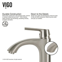 Glass Round Vessel Bathroom Sink in Titanium Gray with Linus Faucet and Pop-Up Drain in Brushed Nickel