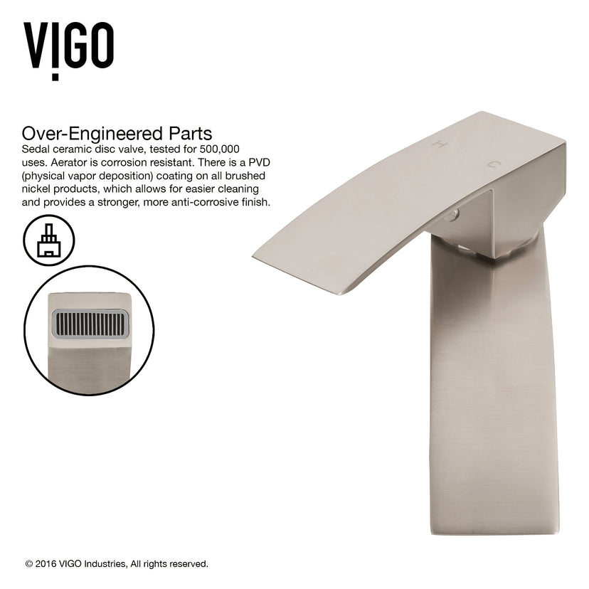 Glass Round Vessel Bathroom Sink in Silver with Duris Faucet and Pop-Up Drain in Brushed Nickel