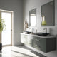 Glass Rectangular Vessel Bathroom Sink in Turquoise Blue with Duris Faucet and Pop-Up Drain in Brushed Nickel