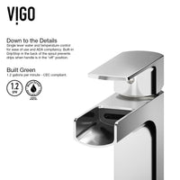 Matte Stone Hibiscus Composite Square Vessel Bathroom Sink in White with Amada Faucet and Pop-Up Drain in Chrome