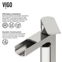 Matte Stone Vinca Composite Rectangular Vessel Bathroom Sink in White with Faucet and Pop-Up Drain in Brushed Nickel