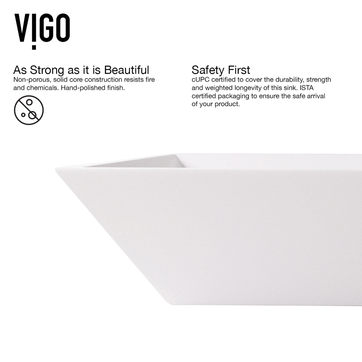 Matte Stone Vinca Composite Rectangular Vessel Bathroom Sink in White with Faucet and Pop-Up Drain in Brushed Nickel