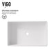 Matte Stone Magnolia Composite Rectangular Vessel Bathroom Sink in White with Faucet and Pop-Up Drain in Matte Black