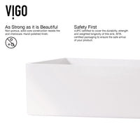 Matte Stone Magnolia Composite Rectangular Vessel Bathroom Sink in White with Faucet and Pop-Up Drain in Matte Black