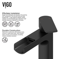 Matte Stone Wisteria Composite Oval Vessel Bathroom Sink in White with Amada Faucet and Pop-Up Drain in Matte Black