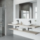 Matte Stone Wisteria Composite Oval Vessel Bathroom Sink in White with Amada Faucet and Pop-Up Drain in Matte Black