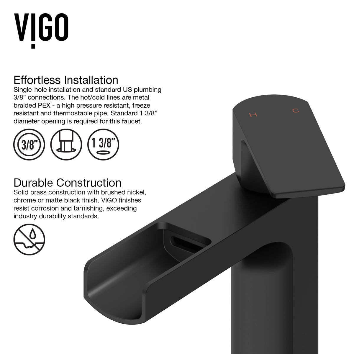 Matte Stone Jasmine Composite Rectangular Vessel Bathroom Sink in White with Faucet and Pop-Up Drain in Matte Black