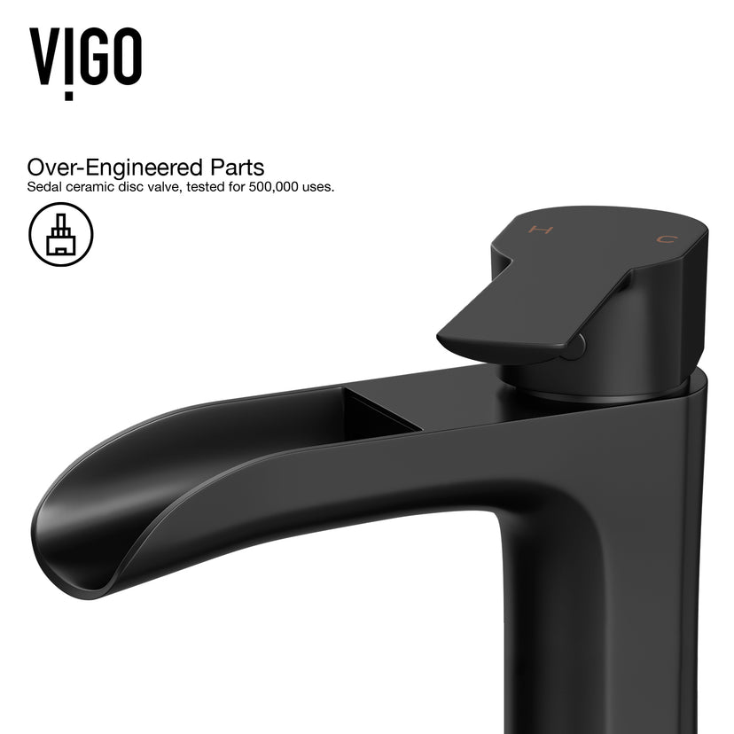 Matte Stone Wisteria Composite Oval Vessel Bathroom Sink in White with Niko Faucet and Pop-Up Drain in Matte Black