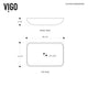 Donatello Glass 22 in. L x 15 in. W x 5 in. H Rectangular Vessel Bathroom Sink