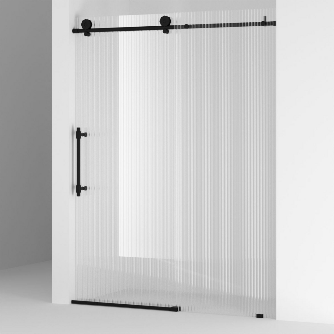 Luxury bathroom with VIGO frameless shower door, contemporary fixtures, and clean architectural lines.