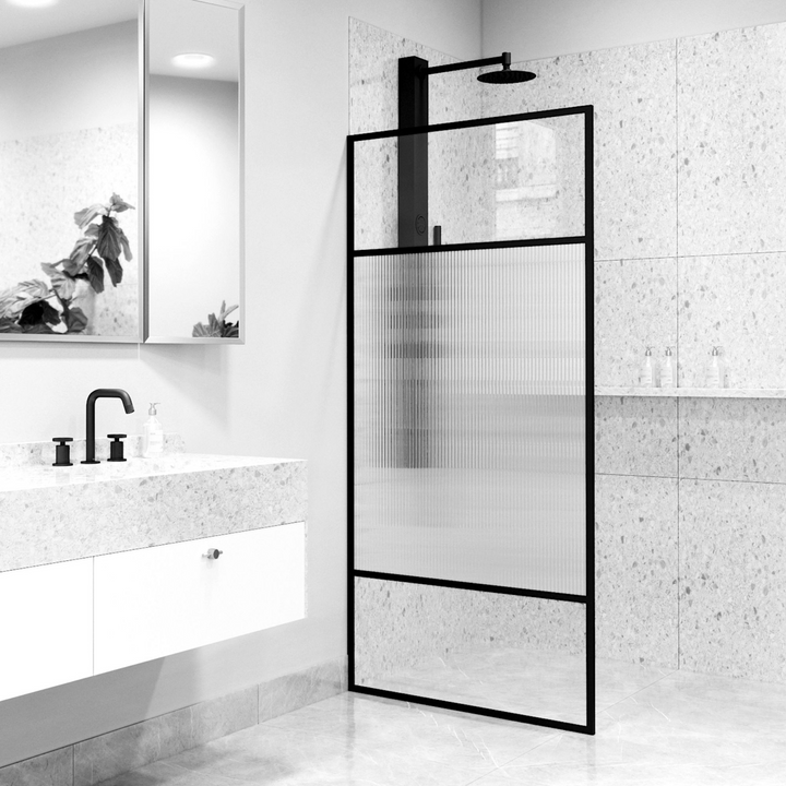 Frameless glass shower doors for modern luxury bathroom renovations