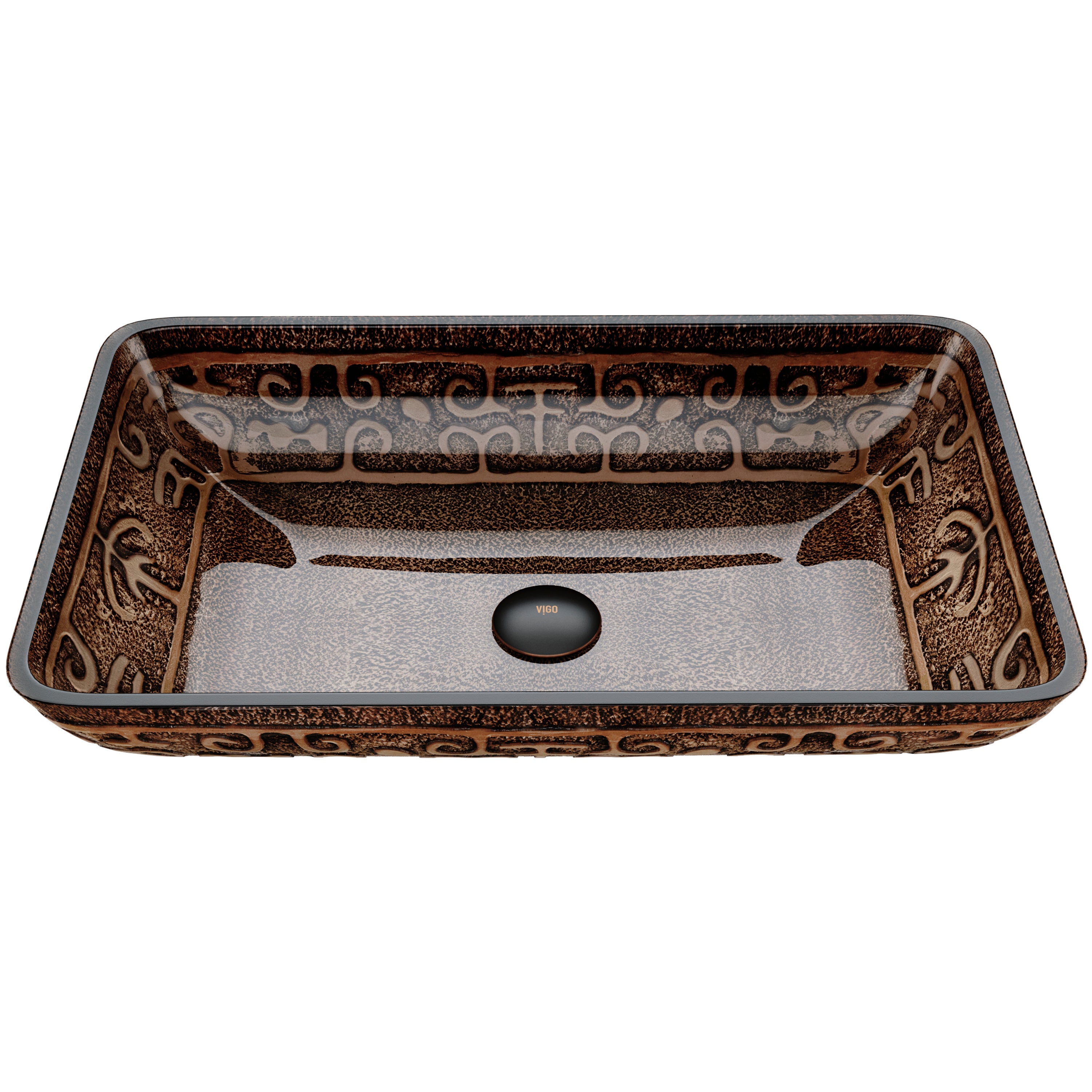 Donatello Glass 22 in. L x 15 in. W x 5 in. H Rectangular Vessel